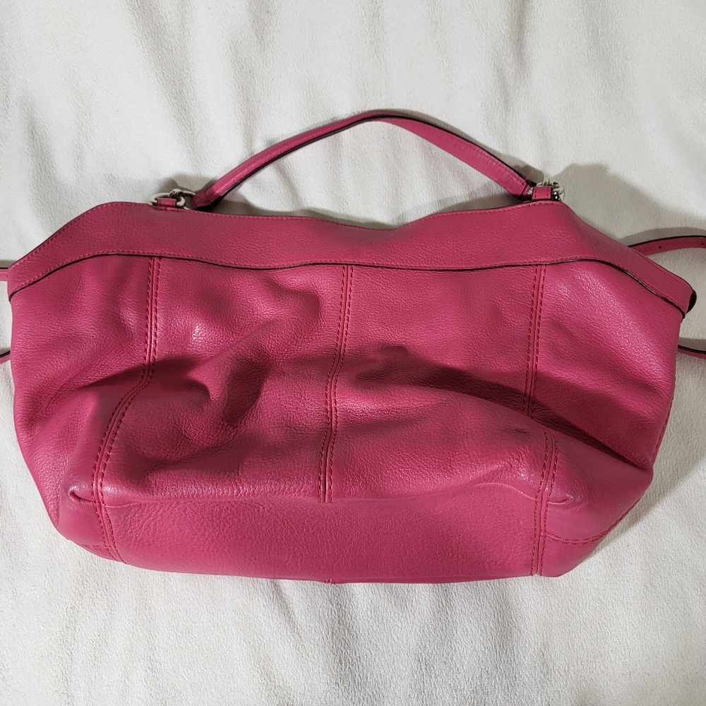 COACH Lexy Rouge Pink Pebbled Leather Shoulder Bag - Picture 8 of 14